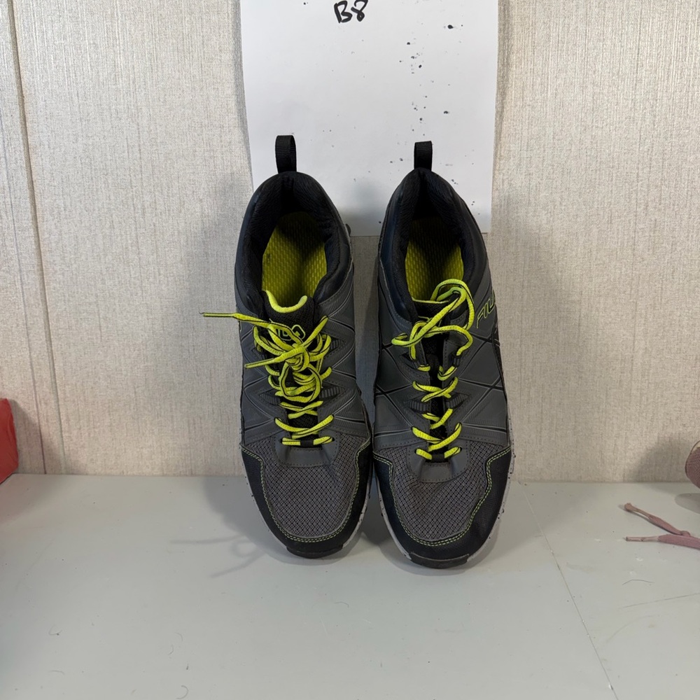 Fila Black and Gray Trail Shoes with Lime Highlights - Picture 3 of 12